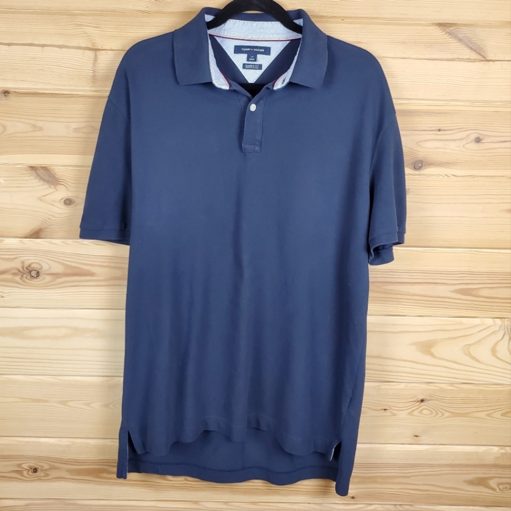 Tommy Hilfiger Navy Blue‎ Classic Fit Polo Shirt Size Large